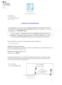 Certificat ACACED